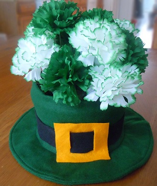 Leprechaun hat Irish floral centerpiece